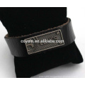 Customize Engraved Alloy Tag Wrap Leather Bracelet Wholesale